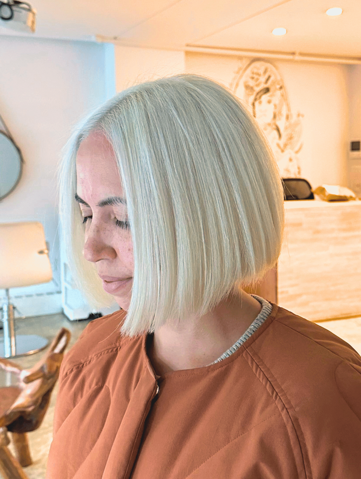 Platinum blonde specialist NYC Color And Andy hair salon Bowery